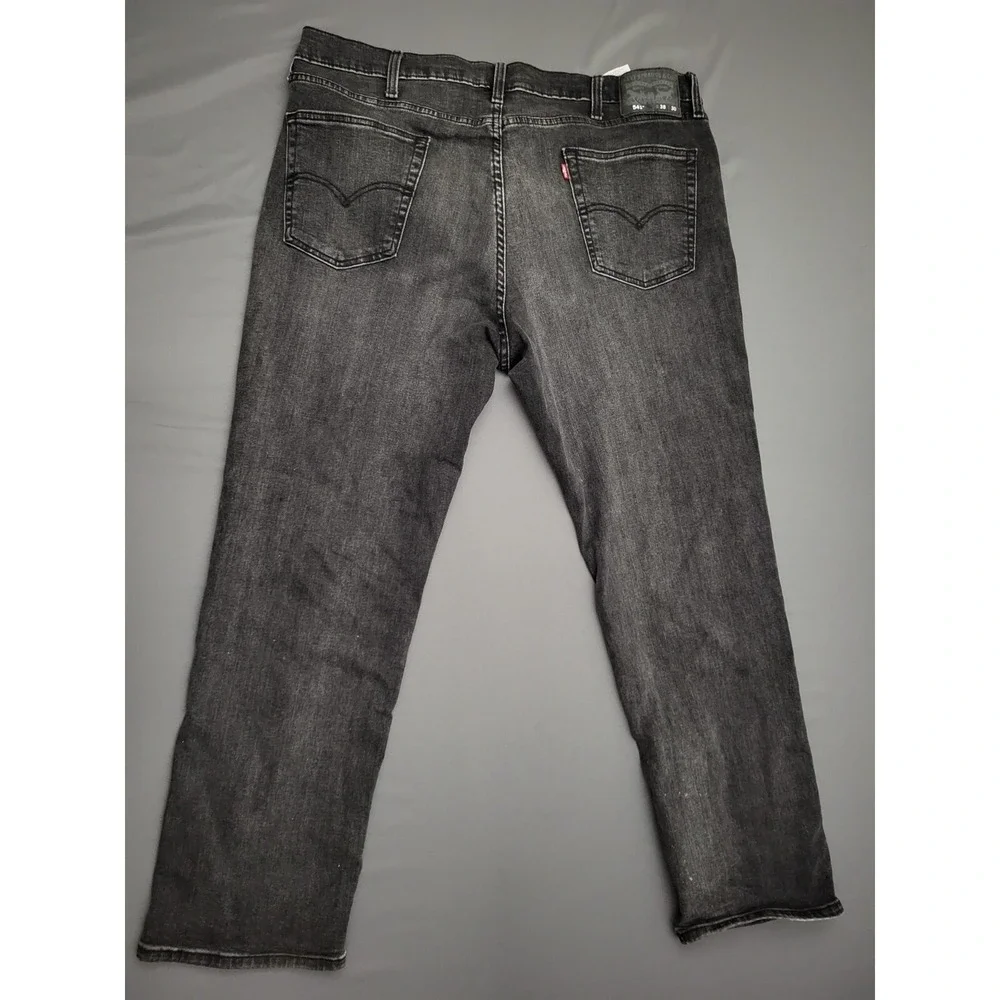 Levi's 541 Athletic Taper Jeans Mens 38x30 Faded Black Gray Stretch Denim 540196